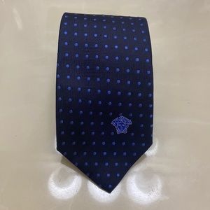 Versace blue polkadot necktie